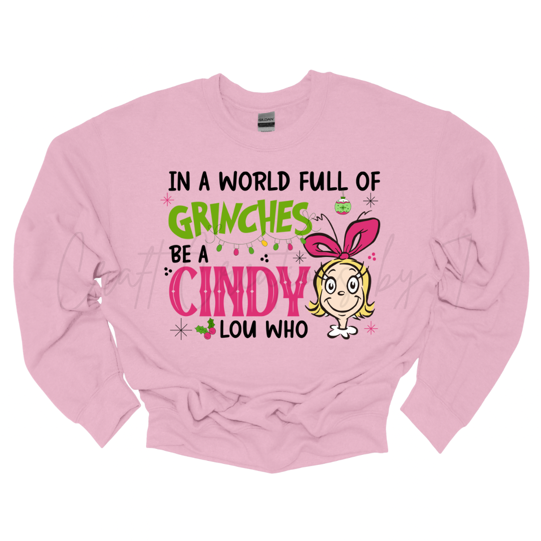 Be A Cindy Pink Christmas Crewneck Sweatshirt