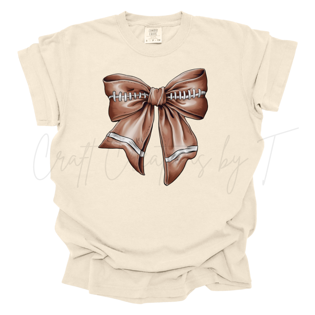 Sport Bow Football Comfort Color Tee