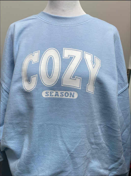 Cozy Season Light Blue Crewneck Sweatshirt