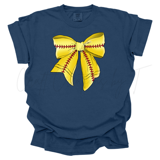 Sport Bow Softball Comfort Color Tee