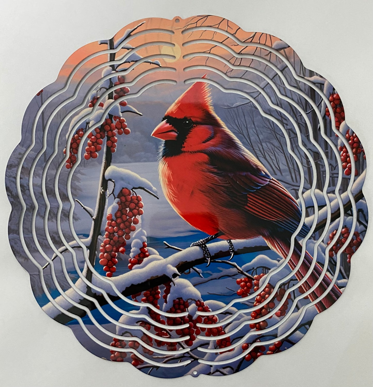 Cardinal Winter Wind Spinner 8 inches