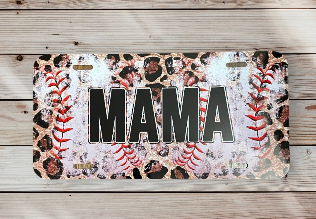 Mama Baseball License Plate