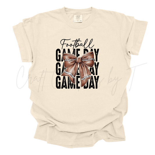 Sport Bow Football Game Day Comfort Color Tee