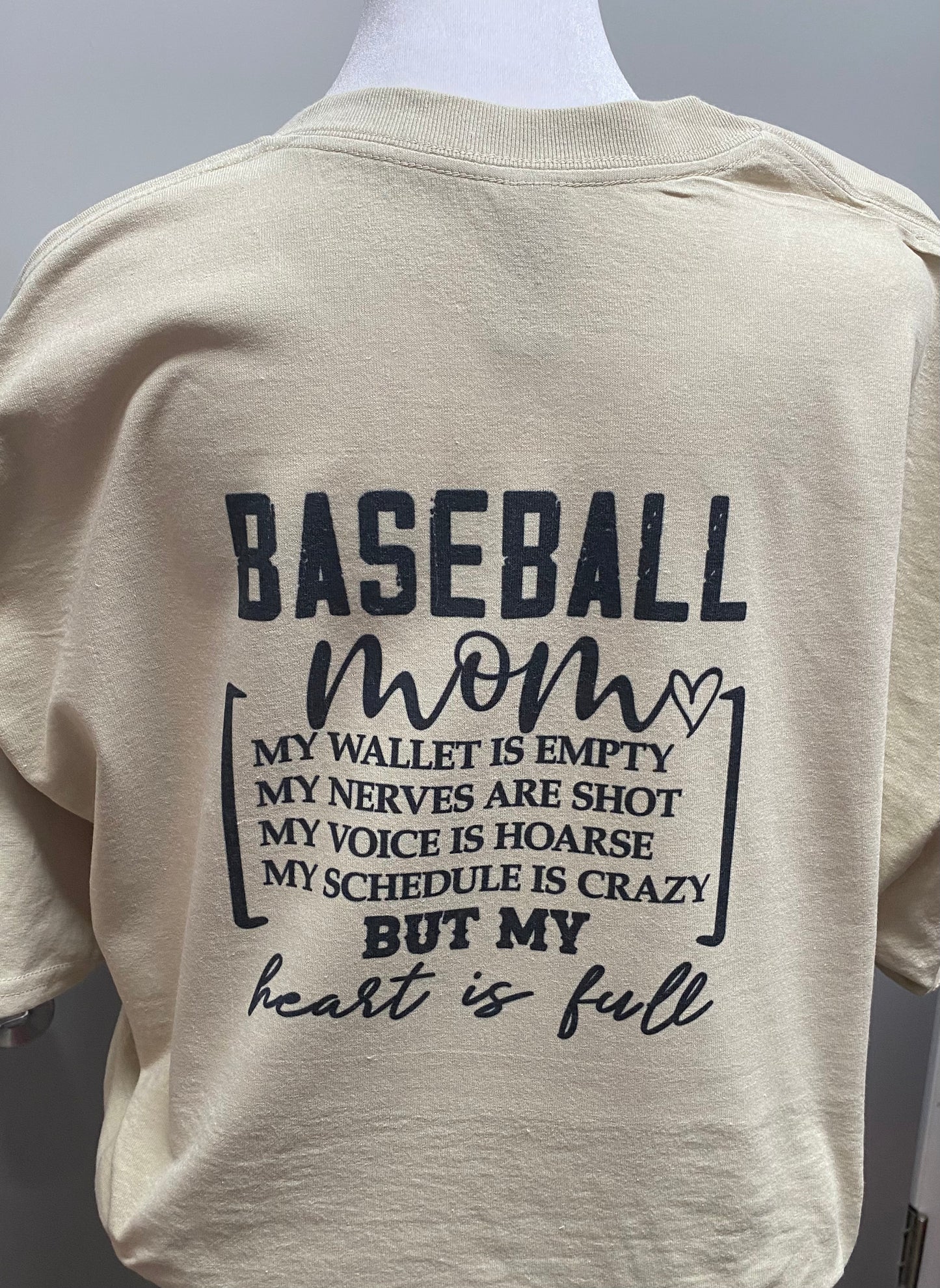 Baseball Mom Front and Back Tee