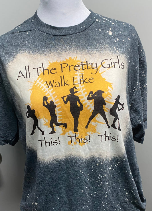 All The Pretty Girls Softball Bleach Sublimation Tee