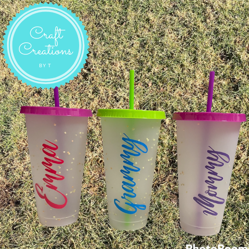 Personalized 24oz Confetti Color Change Cup