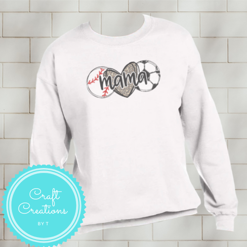 Baseball & Soccer Mama Crewneck Sweatshirt or Hoodie