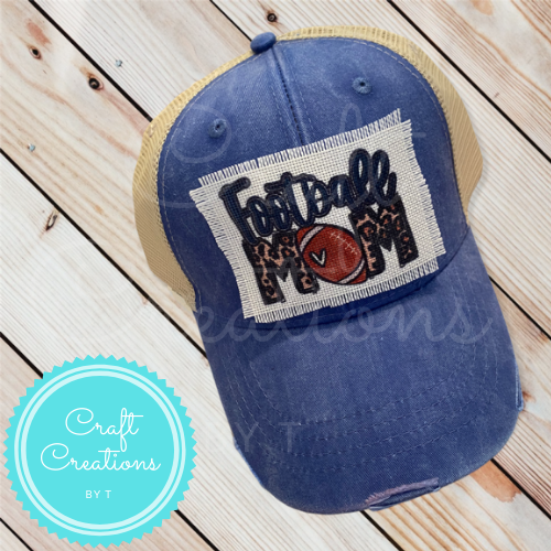 Football Mom Distressed Patch Hat