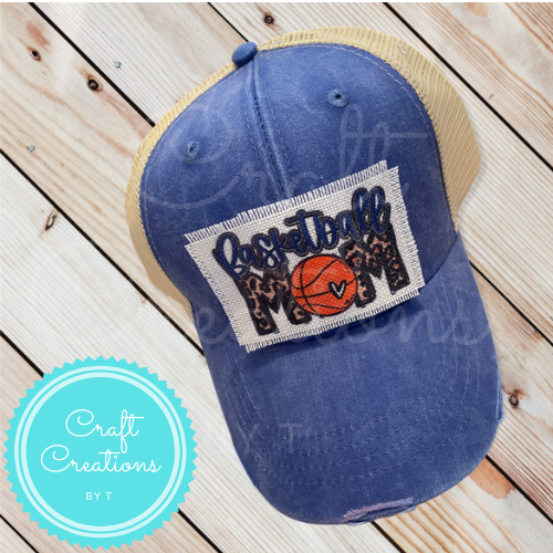 Basketball Mom Distressed Patch Hat