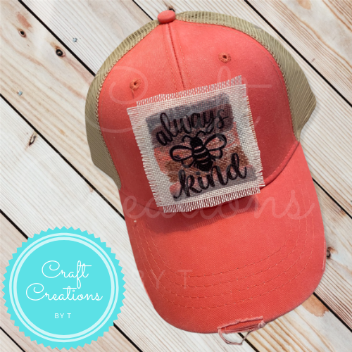 Always Bee Kind Distressed Patch Hat