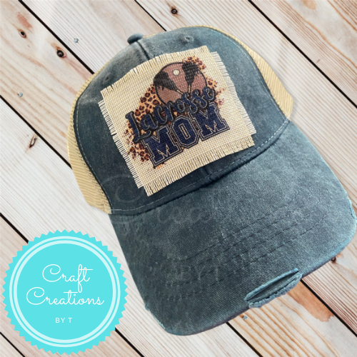 Lacrosse Mom Distressed Patch Hat