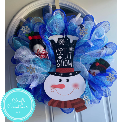 Let it Snow Deco Mesh Wreath