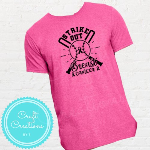 Baseball Strike Out Breast Cancer Sublimation Tee