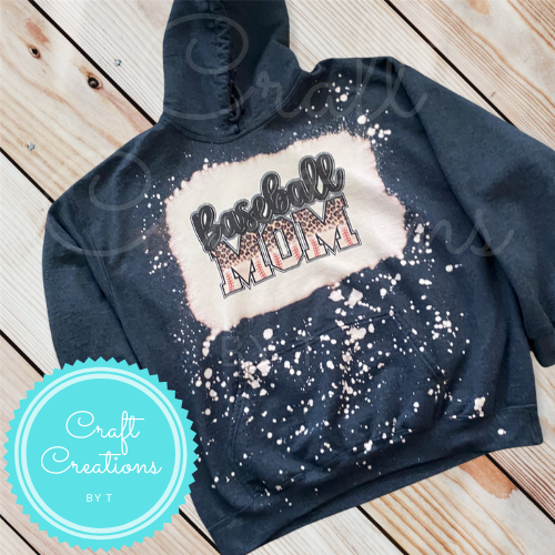 Baseball Mom Bleach Sublimation Hoodie