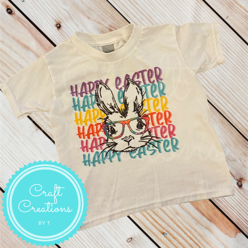 Happy Easter- Bunny with Glasses Youth Tee