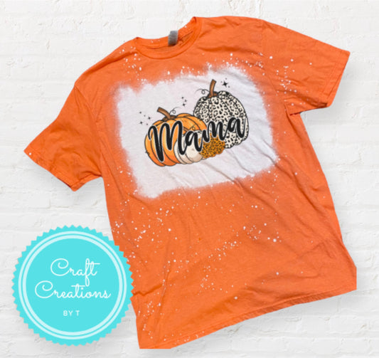 Mama Pumpkin Bleach Sublimation Tee