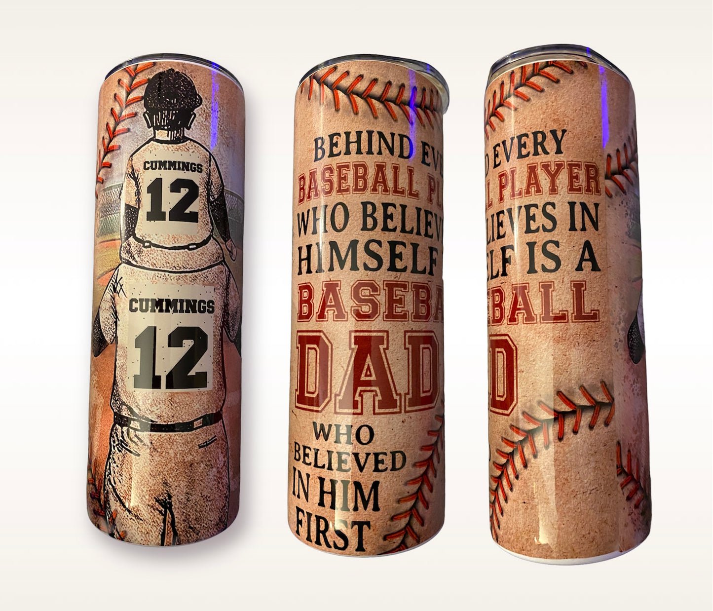 Personalized Baseball Dad 20oz Sublimation Tumbler