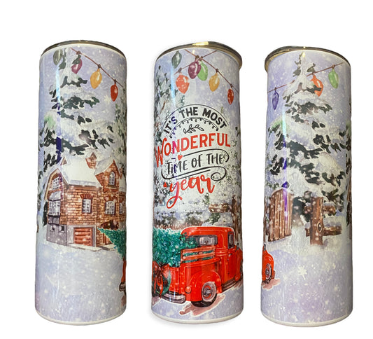 Most Wonderful Time Of The Year Christmas 20oz Sublimation Tumbler