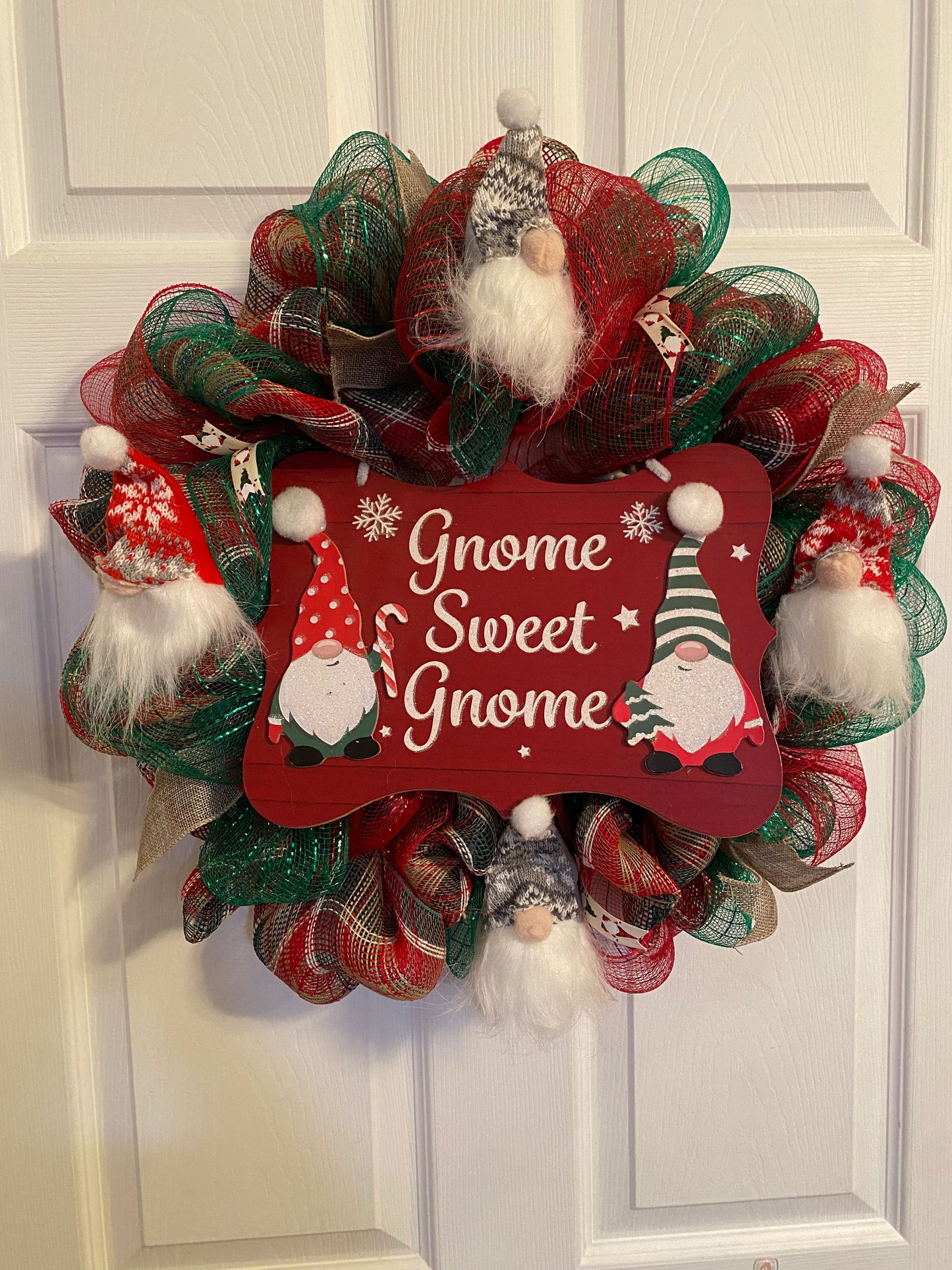 Gnome Sweet Gnome Deco Mesh Wreath