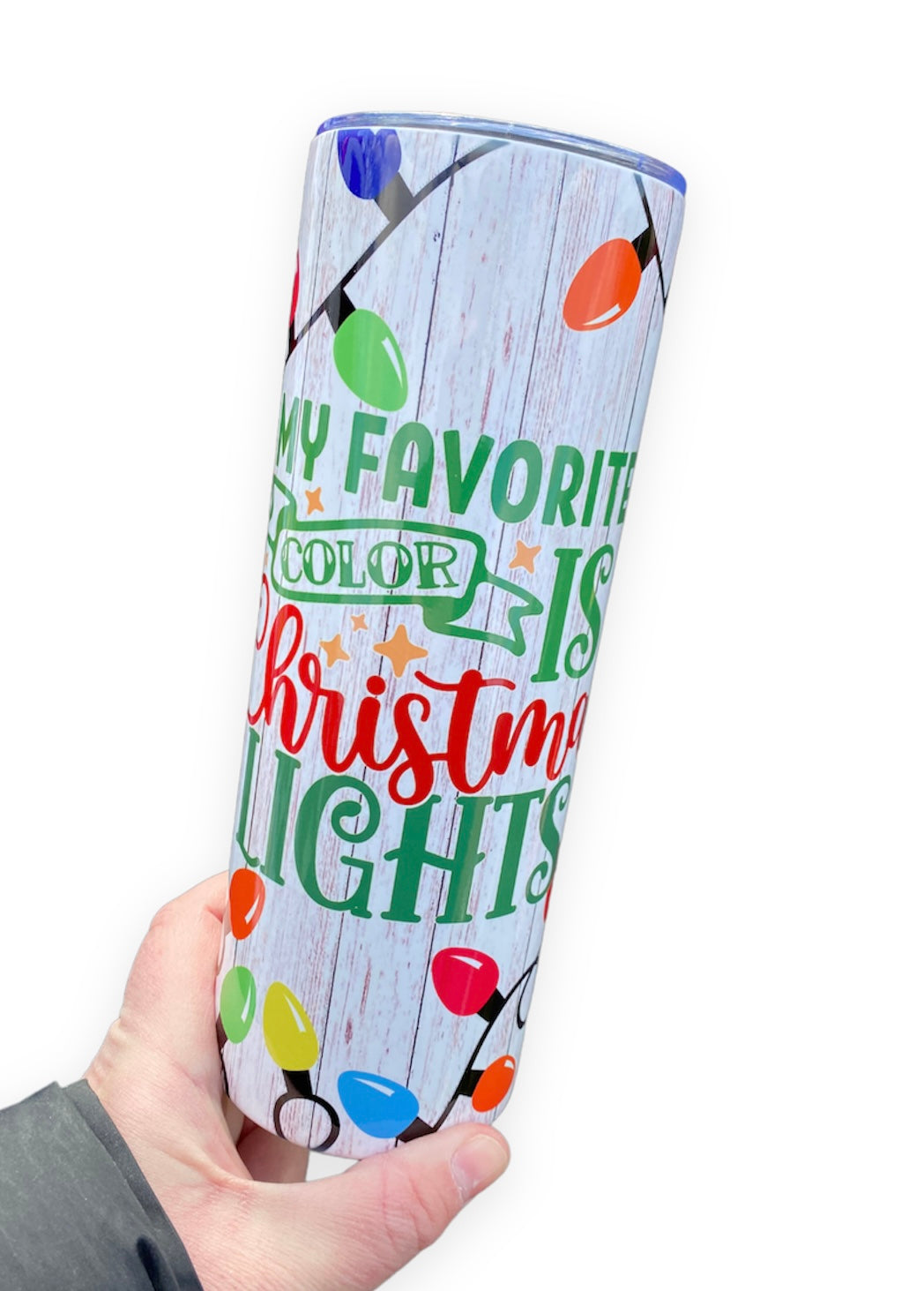 My Favorite Color Is Christmas Lights 20oz Sublimation Tumbler