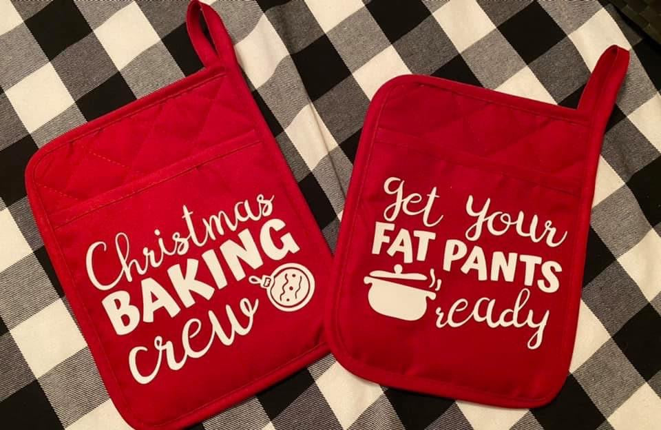 Pot Holder or Pot Holder Gift Set Christmas Themed