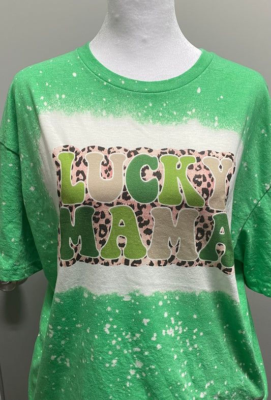 Lucky Mama Bleach Sublimation Tee