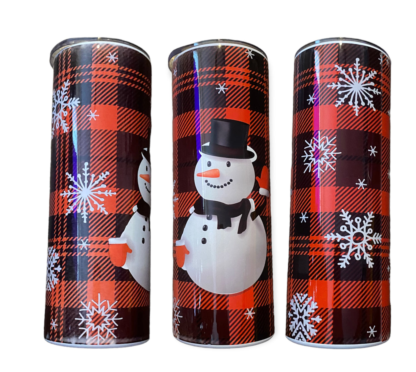 Buffalo Plaid Snowman 20oz Sublimation Tumbler