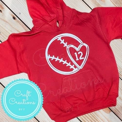 Baseball Fan Hoodie with Custom Number