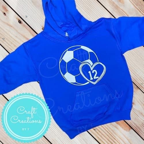 Soccer Fan Hoodie with Custom Number