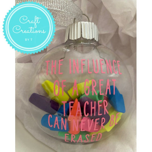 The Influence of a Great Teacher Can Never Be Erased Christmas Ornament