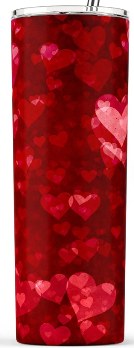 Red Blurry Hearts 20oz Sublimation Tumbler