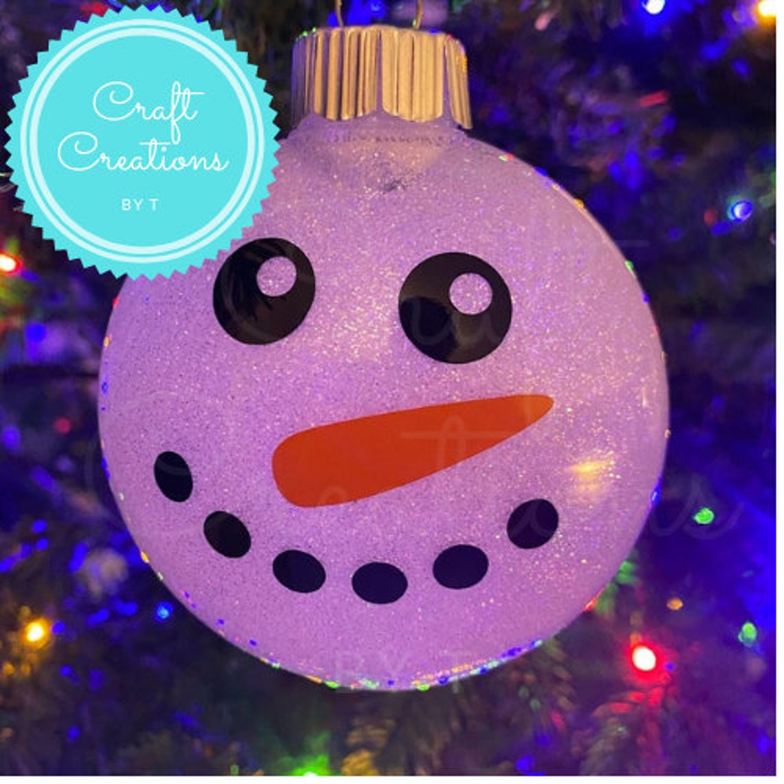 Snowman Glitter Christmas Ornament